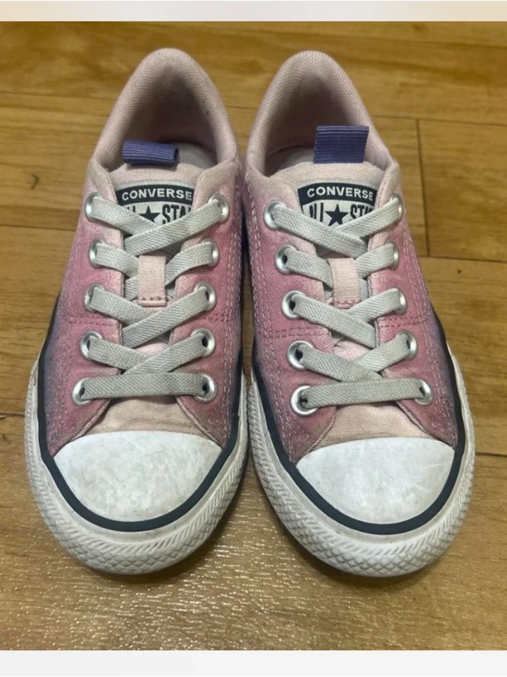 Converse Kids' Pink Ombre Low Top Jeans Sneakers size 13